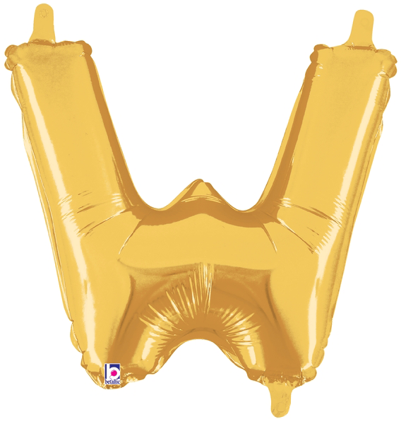 14" Megaloon Jr. Letter W - Gold (5ct)