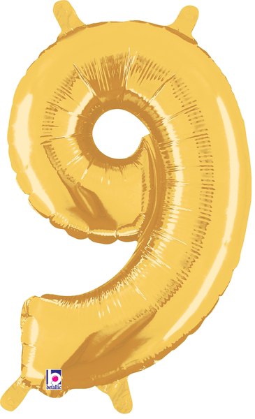 14" Megaloon Jr. Number 9 - Gold (5ct)
