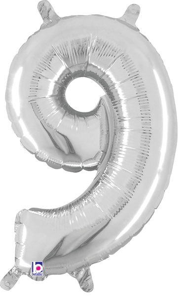 14" Megaloon Jr. Number 9 - Silver (5ct)
