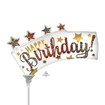 14" Satin Happy Birthday Glitter Banner (10ct)