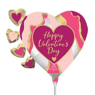 14" Valentine's Day Satin Abstract Marble (10ct)