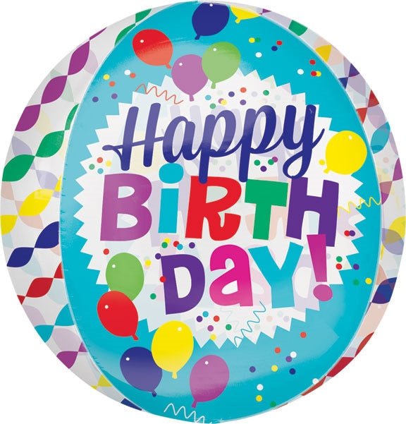 15" Orbz - Happy Birthday Streamer Burst