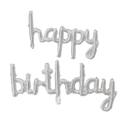 16" Balloon Banner - Cursive Happy Birthday
