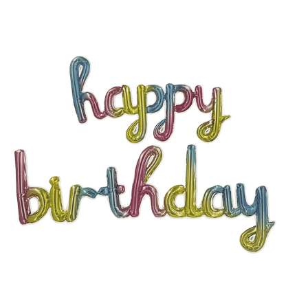 16" Balloon Banner - Cursive Happy Birthday