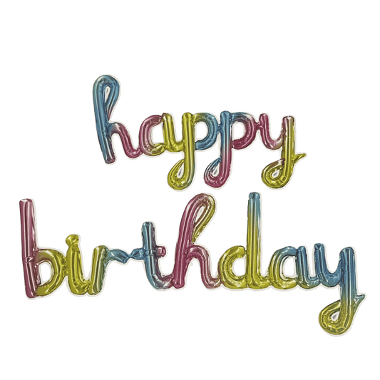 16" Balloon Banner - Cursive Happy Birthday