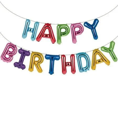 16" Balloon Banner - Rainbow Happy Birthday