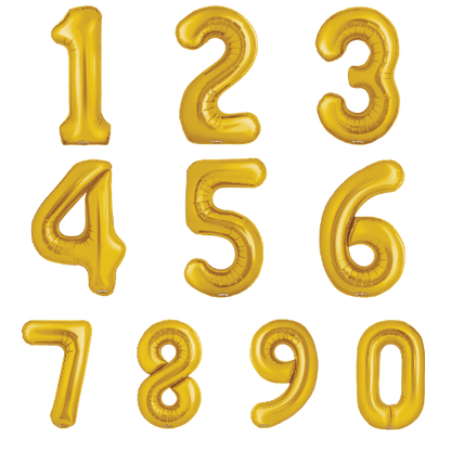 16" Balloon Numbers - Gold (2ct)