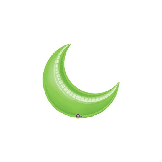 17" LIME CRESCENT Foil Balloon - Package of 5 Air Fill ONLY - Valved