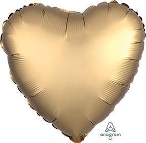 17" Satin Luxe Heart - Gold (20ct)