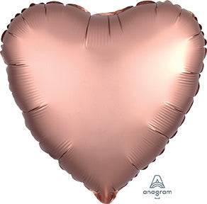 17" Satin Luxe Heart - Rose Gold (20ct)