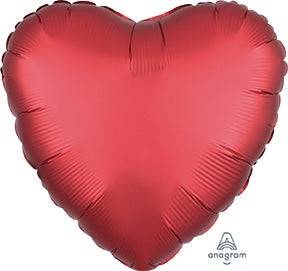 17" Satin Luxe Heart - Sangria (20ct)