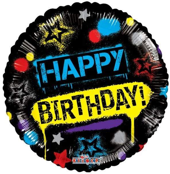 18" Birthday - Spray Graffiti (100ct) - Conver USA