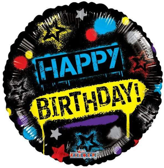 18" Birthday - Spray Graffiti (100ct) - Conver USA