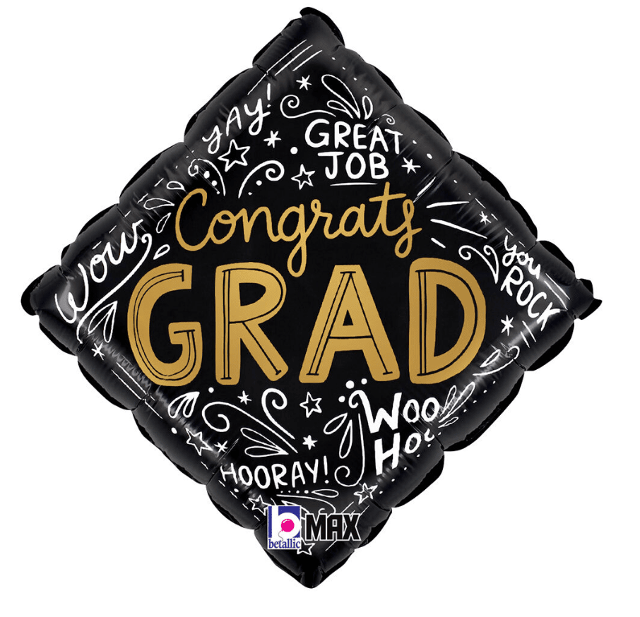 18" Congrats Grad Words - Betallic