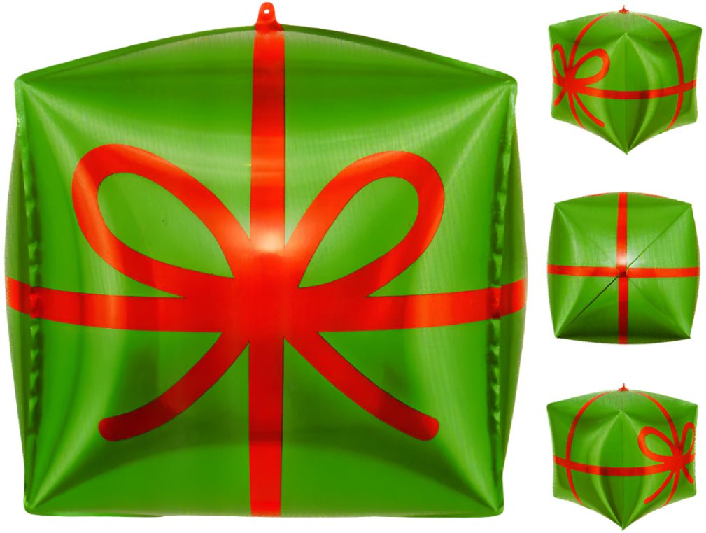 18" Cube - Green Christmas Present