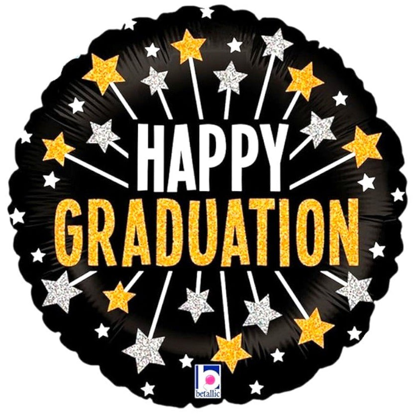 18" Glittering Happy Graduation Stars - Betallic
