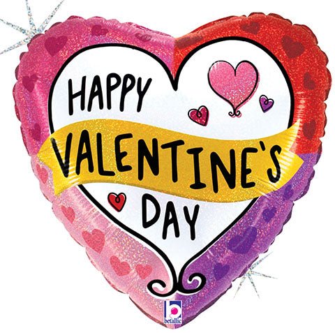 18" Glittering Valentine Color Block - Betallic