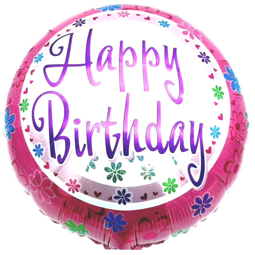 18" Happy Birthday - Assorted Flowers - 20ct - Party America
