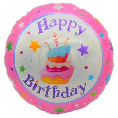 18" Happy Birthday - Cake & Stars - 20ct - Party America