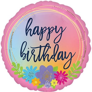 18" Happy Birthday Floral