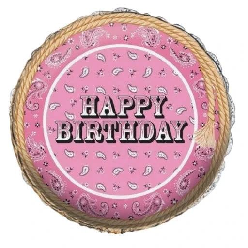 18" Happy Birthday - Pink Bandana