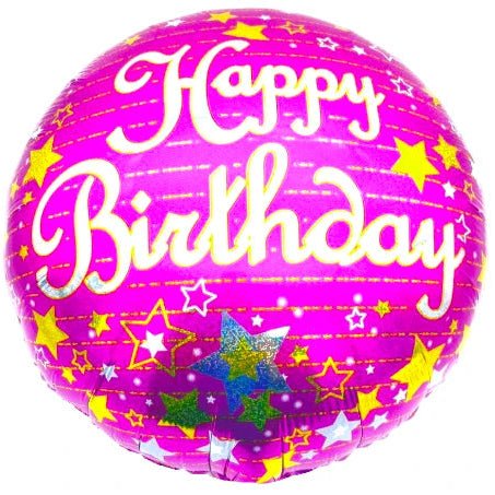 18" Happy Birthday - Pink with Stars - 20ct - Party America