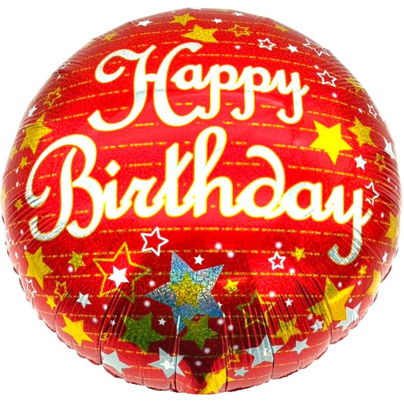 18" Happy Birthday - Red with Stars - 20ct - Party America
