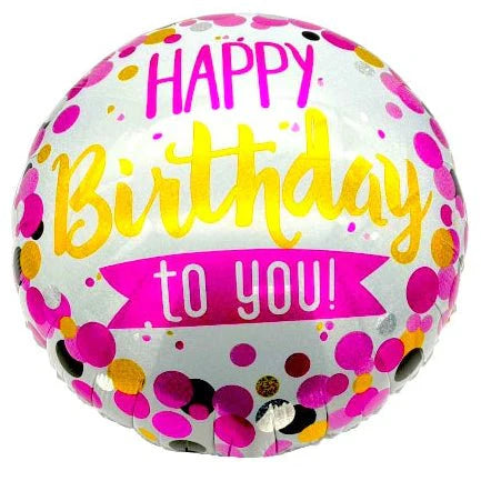 18" Happy Birthday to You - Colored Dots - 20ct - Party America