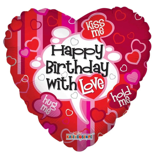 18" Happy Birthday with Love (100ct) - Conver USA