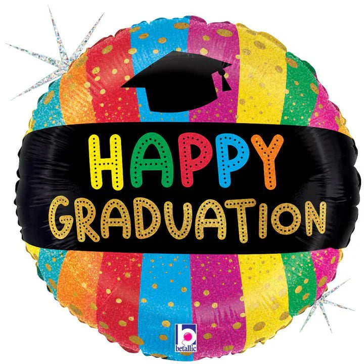 18" Happy Graduation Colorful - Betallic