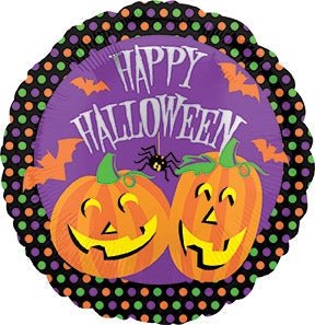 18" Happy Halloween Dots & Pumpkins