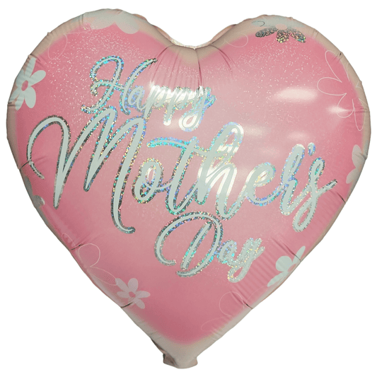 18" Happy Mother's Day Pink Holographic Heart - 20ct - Party America