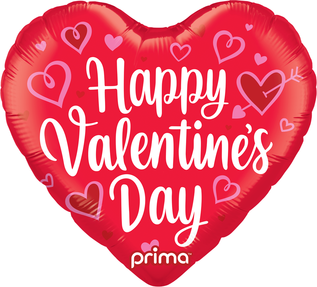 18" Happy Valentine's Day Whimsy Hearts