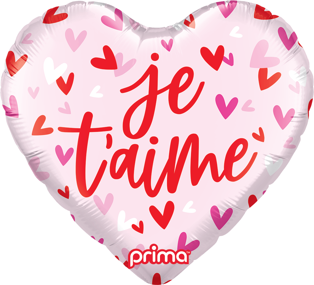 18" Je t'aime Confetti Hearts