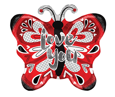 18" Mylar Love You Butterfly