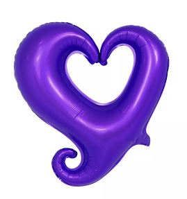 18" Purple Hook Heart Balloon (Pack of 3) - Winner Party