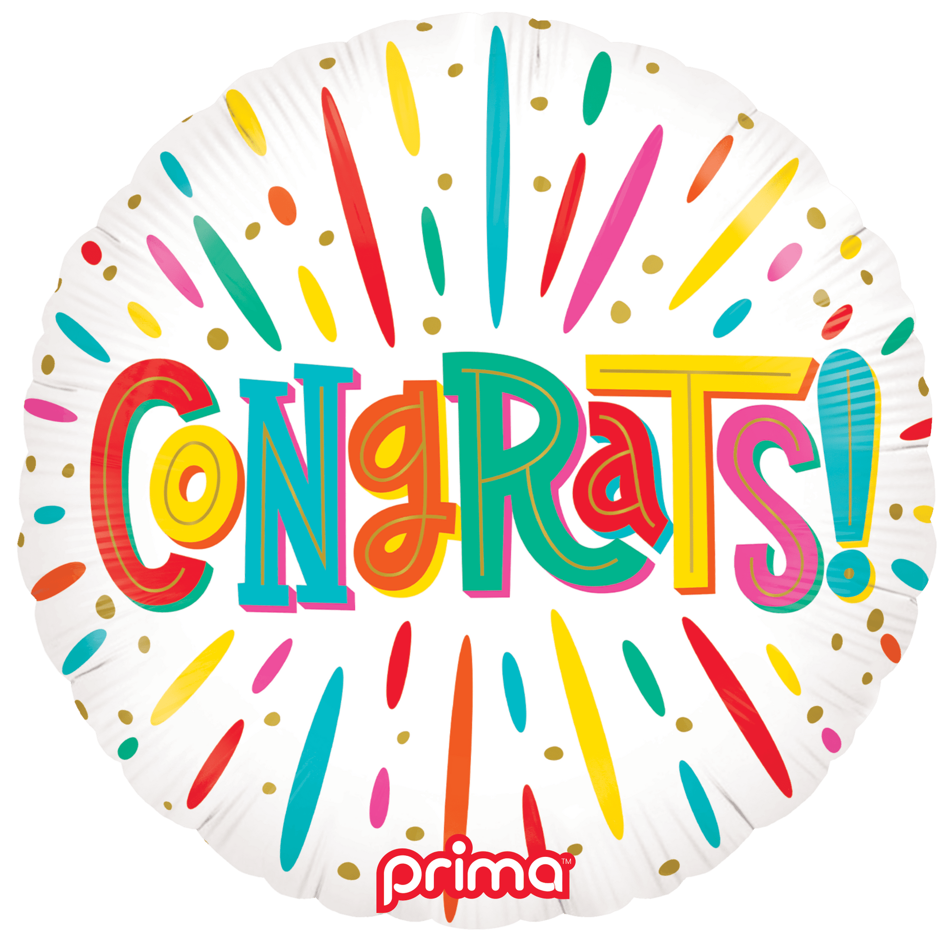 18" Round Colorful Congrats