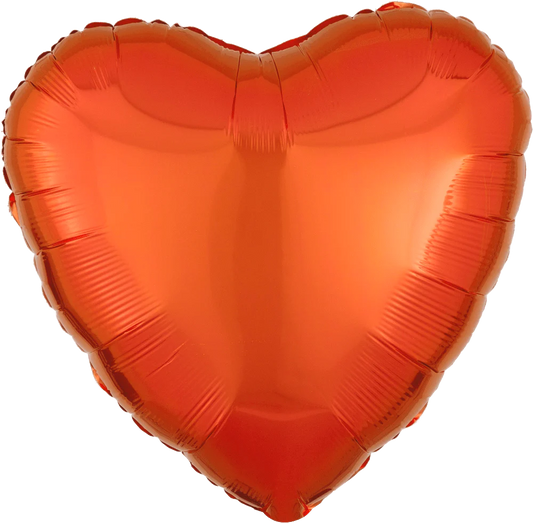 18" Solid Hearts - Orange (100ct)