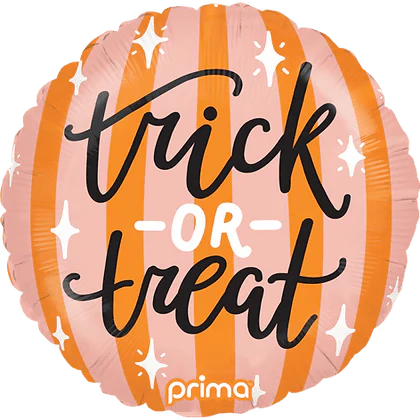 18" Trick - or - Treat Peach and Orange Stripes