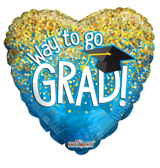 18" Way to Go Grad Blue (100ct) - Conver USA