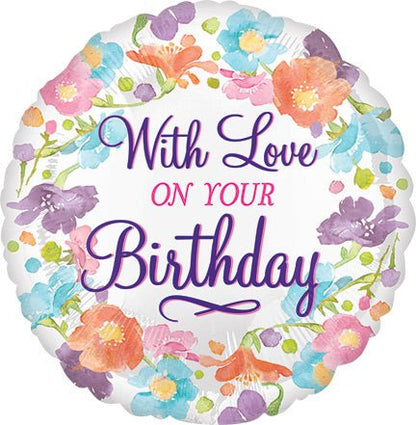 18" With Love On Your Birthday (10ct)