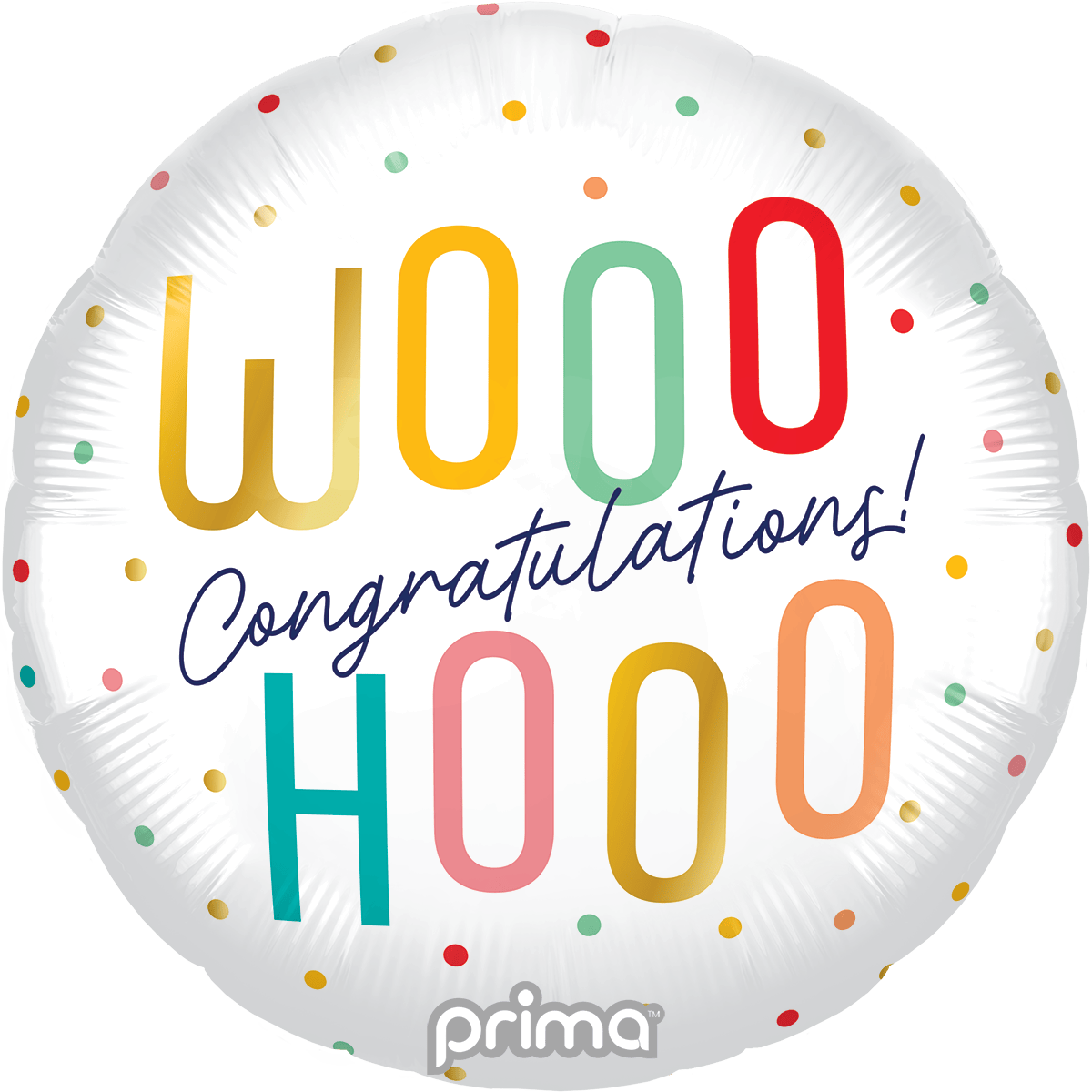 18" Woohoo Congratulations Colorful Dots