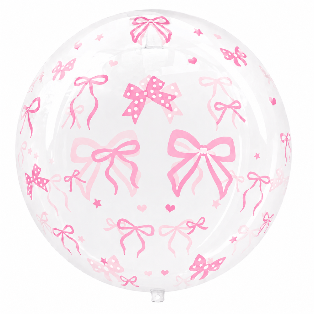 18" Clear Bobo - Ribbon & Bow Print