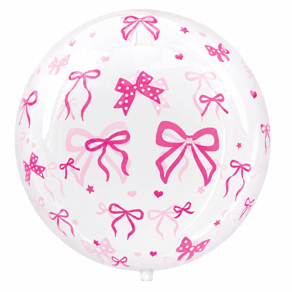 18" Clear Bobo - Ribbon & Bow Print