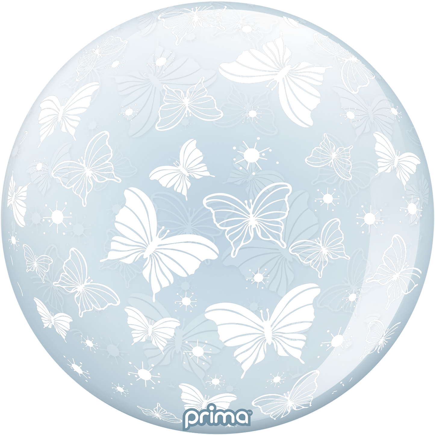20" White Butterflies Sphere