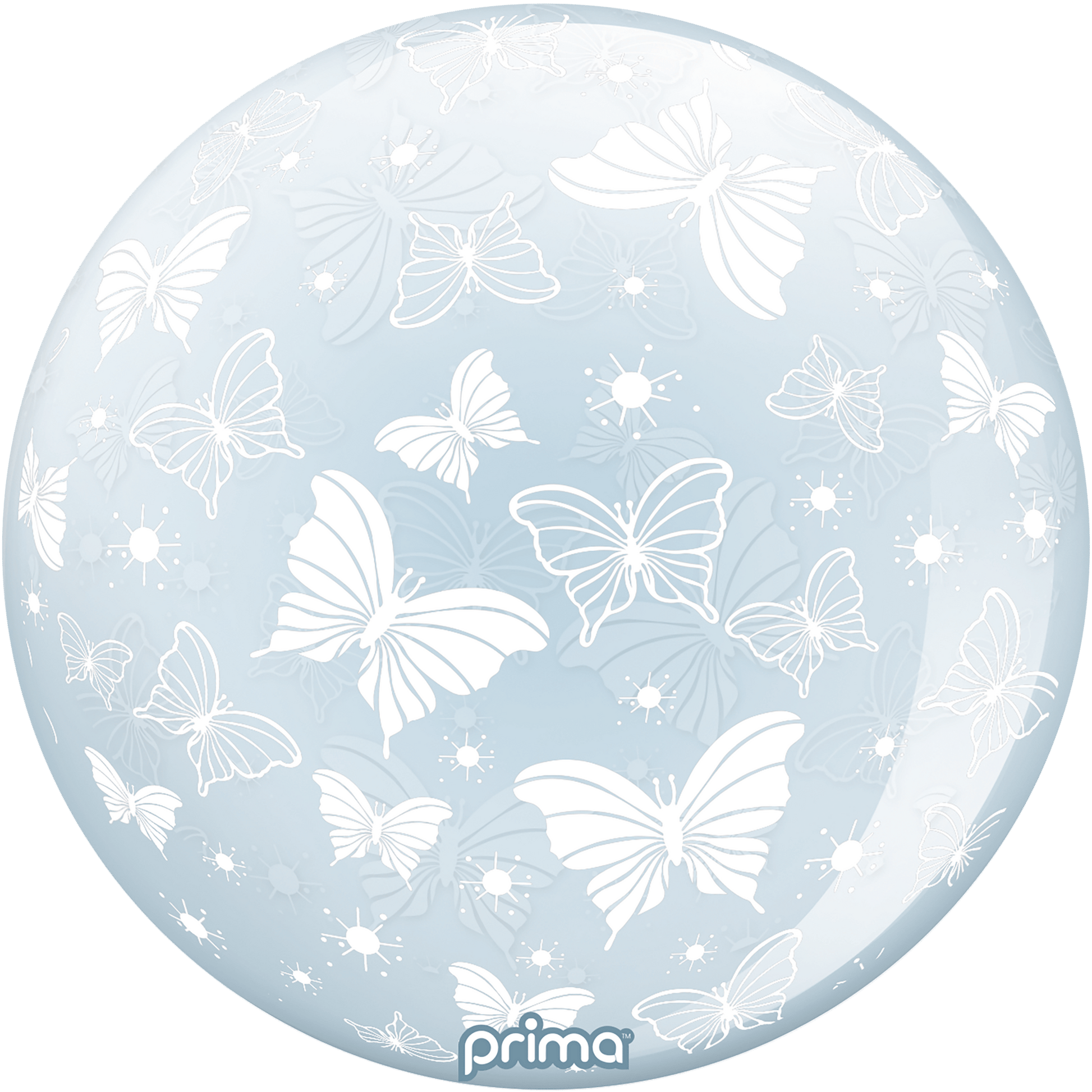 20" White Butterflies Sphere