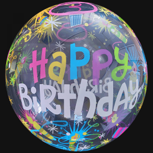21" Clear Bobo - Birthday Cake & Confetti
