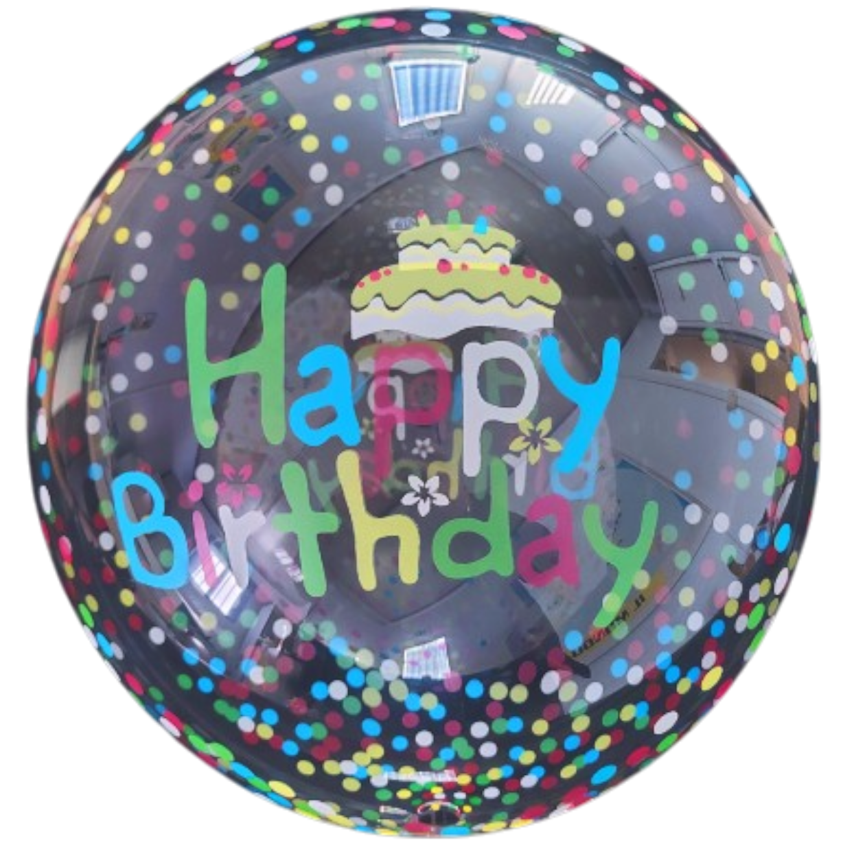 21" Clear Bobo - Cake and Dots - PPD