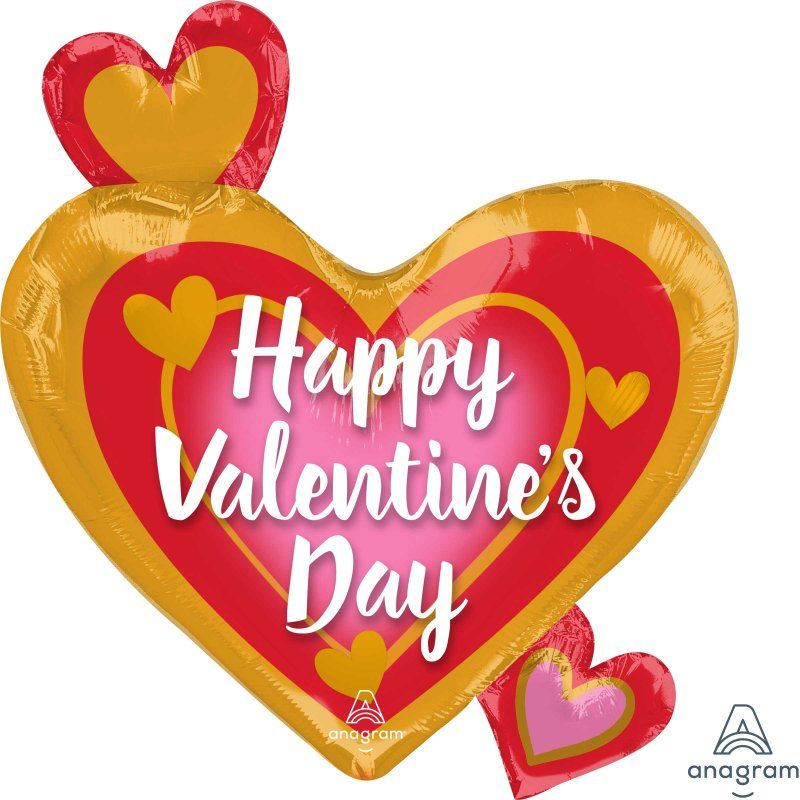 22" Happy Valentine's Day Gold Pink Red (5ct)