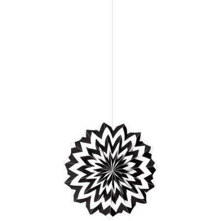 8" Black Paper Fans, 5 Count - Amscan
